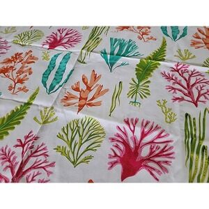 2 yds CORAL MOD SHELLS Beach Waverly Inspirations Fabric Cotton Duck Home Decor